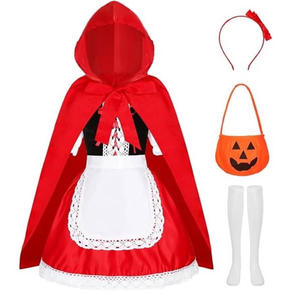 Little Red Riding Hood Costume Dress for Girls Kids Halloween Costumes - Picture 6 of 6